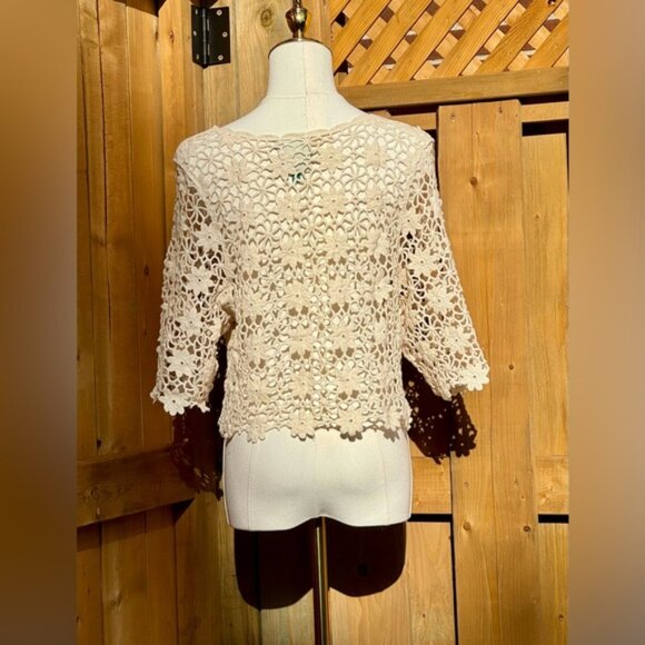 🆕 FARM Rio 🧿 NWOT Off White Crochet Crop Top, Sz Sm - Picture 5 of 13